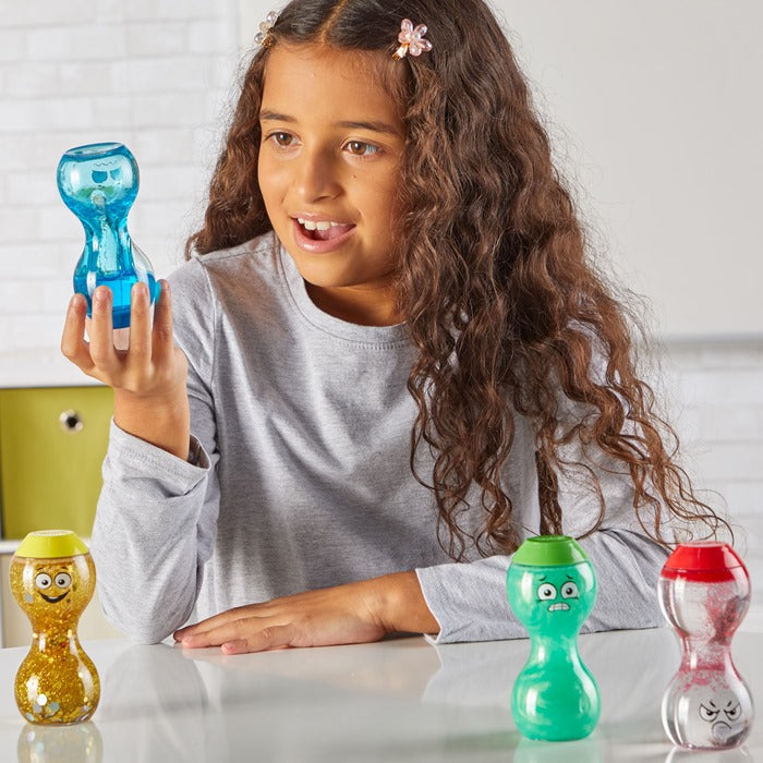 בקבוקי רגשות תחושתיים שלי: שמח, עצוב, פוחד וכועס